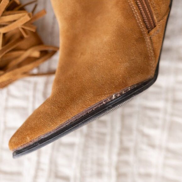 Predictions Brown Cognac‎ Suede Tassel Ankle Boots size 8 - Picture 7 of 12